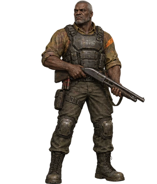 Briggs, shotgun veteran — game character artwork