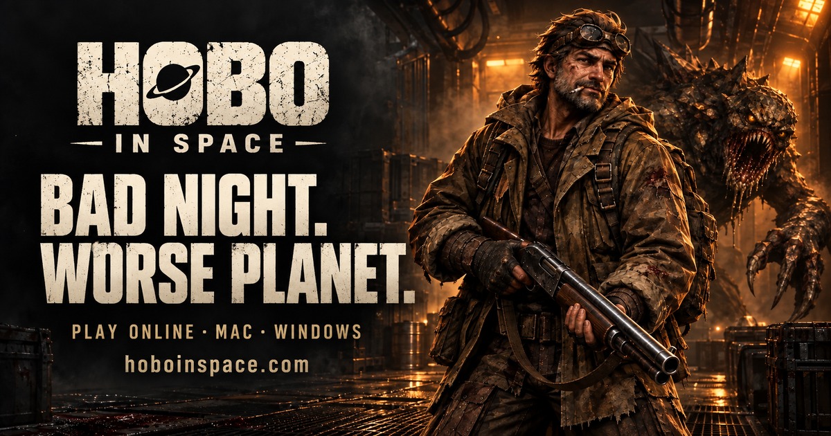 Hobo in Space — Bad night. Worse planet. Play online, Mac and Windows.