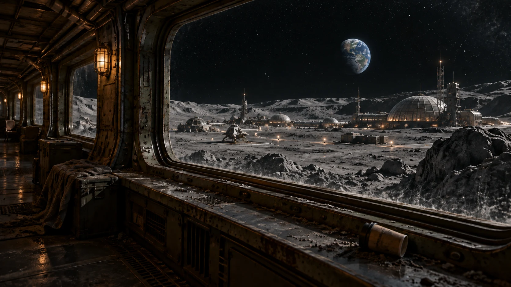 Moonbase landscape from the game’s cinematics